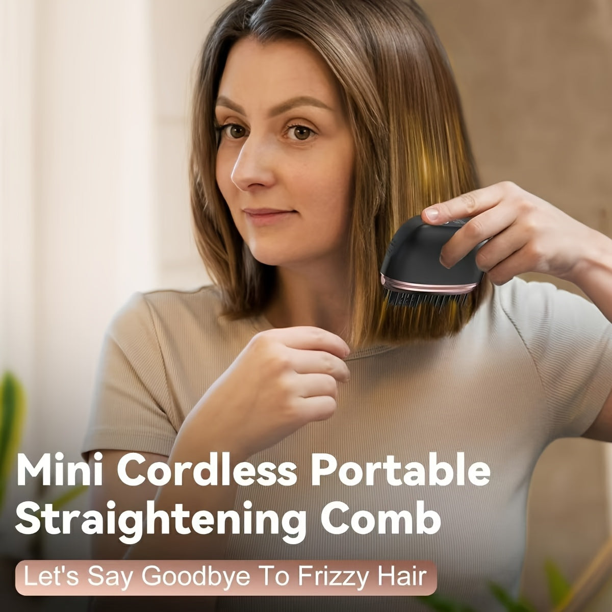 Mini Cordless Straightening Comb for Bangs - Portable