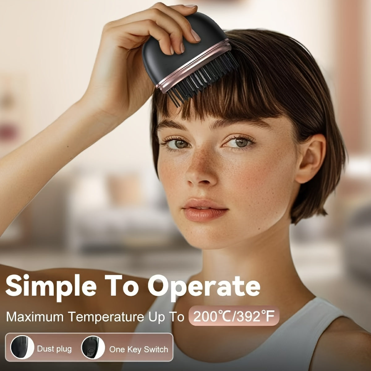 Mini Cordless Straightening Comb for Bangs - Portable