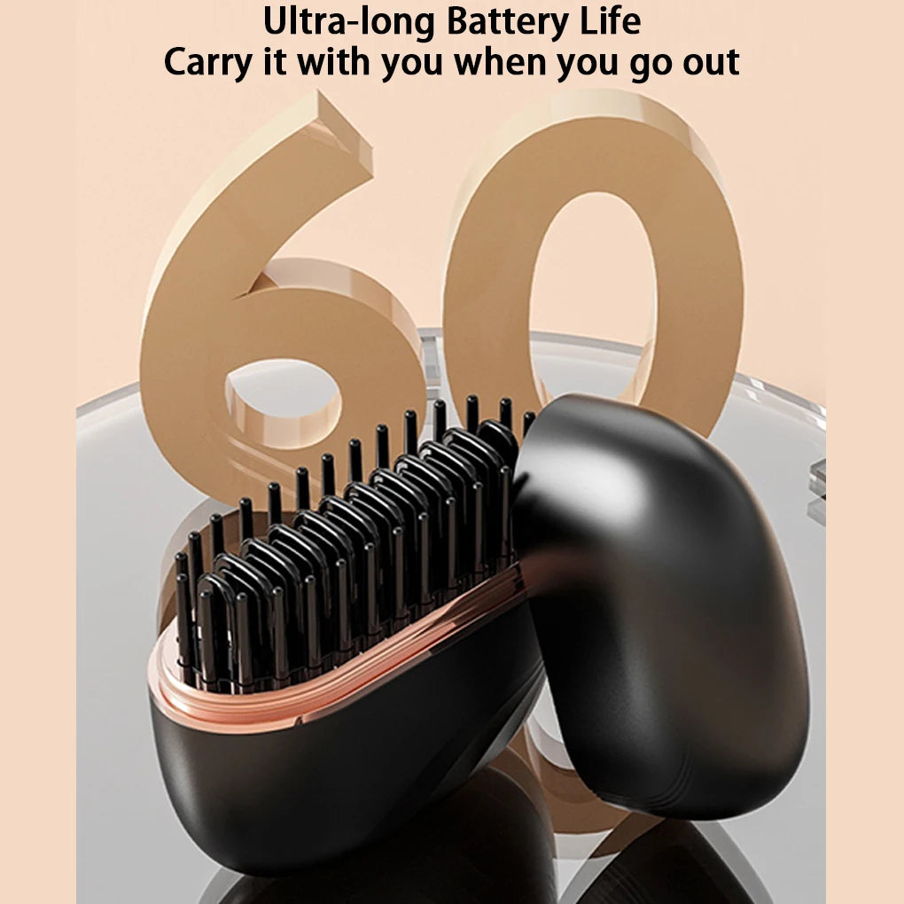 Portable Hair Straightening Comb Wireless Charging Hairdressing Tool No Damage Hair Styling Comb Hair Styling Tool
